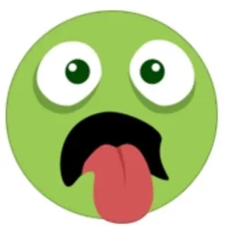 🤢 03743090 이모지, 초록색, 혀, 얼굴, 표정, 바보 telegram sticker