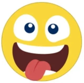 🤪 39b451e2 이모지, 스마일리, 혀, 만화, 행복, 얼굴 telegram sticker