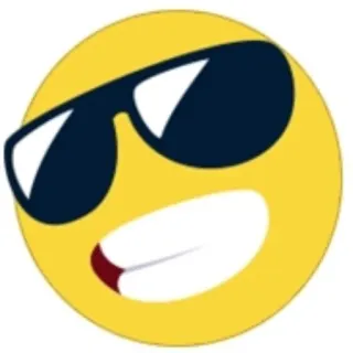 😎 9001ec38 이모티콘, 멋진, 선글라스, 얼굴, 노란색, 스마일리 telegram sticker