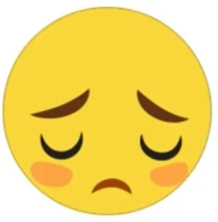 😞 e06abee3 이모지, 슬픔, 화남, 노란색, 얼굴, 표정 telegram sticker