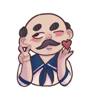 😘 df4b2da9 cartoon, man, love, heart, wink, peace sign telegram sticker