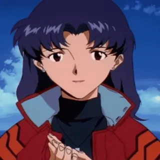 🌸 a9e249ab Misato Katsuragi Neon Genesis Evangelion anime, misato, evangelion, personage, vrouw telegram sticker