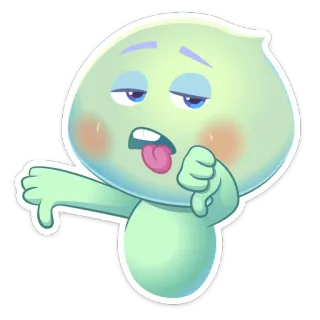 👎 562ea69b kartun, ekspresi, tidak suka, jempol ke bawah, negatif, karakter telegram sticker