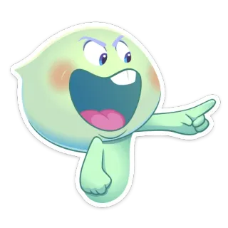 😱 765d41b7 hantu, kartun, karakter, roh, menunjuk, ceria telegram sticker