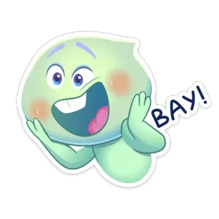 🤩 9669f46f BAY! Kartun, Karakter, Ramah, Melambai telegram sticker