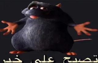 🌟 f460deb0 تصدح على خير rat, cartoon, arabisch, meme, dier telegram sticker