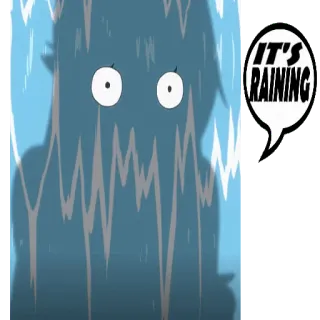 ☔️ abaef467 IT'S RAINING 雨, 雨降り, 天気, 漫画 telegram sticker