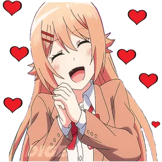 😍 bba689c7 アニメ, 女の子, ハート, 可愛い, 幸せ telegram sticker
