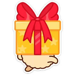 🎁 3186be7b Geschenk, Präsent, Feier, Überraschung, Kiste, rote Schleife, Sterne telegram sticker
