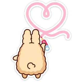 🥰 4f2333e6 Hase, Zeichnung, Herz, süß, Aufkleber telegram sticker