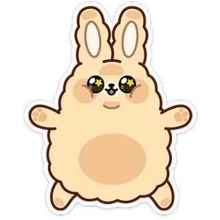☺️ ed90ced7 hase, niedlich, kawaii, aufkleber, kaninchen, tier, cartoon telegram sticker