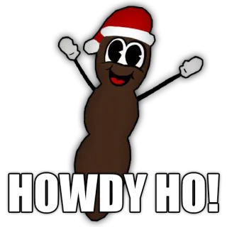 💩 328ac1be Mr. Hankey South Park HOWDY HO! Мистер Ханки, Южный Парк, Рождественская какашка, Мультфильм, Howdy Ho, Шапка Санты telegram sticker