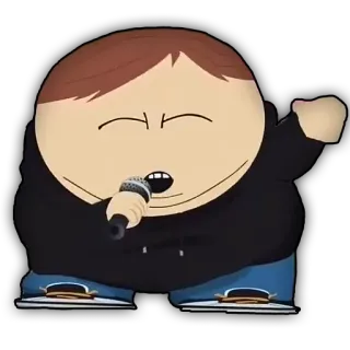 🎤 92ae8e39 Eric Cartman South Park Эрик Картман, Южный парк, Мультперсонаж, Пение, Микрофон telegram sticker