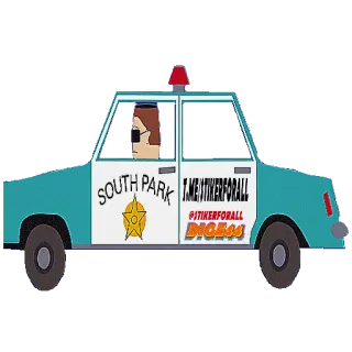 🚓 20b0b34f South Park SOUTH PARK cartone animato, commedia, auto della polizia, programma tv, South Park telegram sticker
