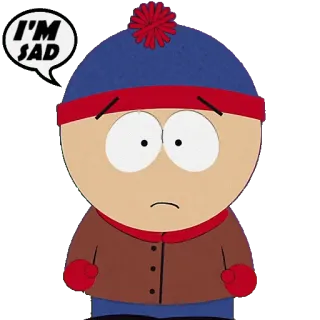 😥 54dbc0a4 Stan Marsh South Park I'M SAD Cartoni animati, Triste, Emozione, Personaggio, South Park telegram sticker