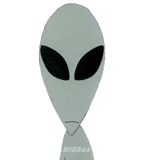 👽 76c3a2bd DIGE44 Alien, Extraterrestre, Grigio telegram sticker
