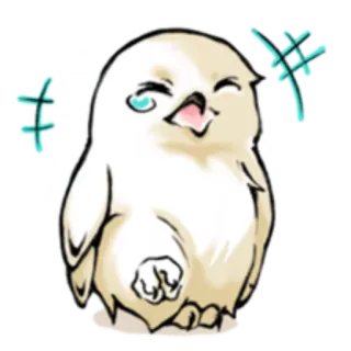 🤣 6ccb6232 uccello, carino, animale, bianco, personaggio, cartone animato telegram sticker
