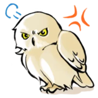 😡 ad969315 gufo, arrabbiato, cartone animato, uccello, animale, furioso, seccato telegram sticker