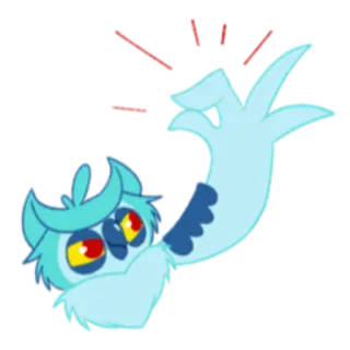 👌 09b86f84 猫头鹰, 冒犯, 手势, 卡通, 动物 telegram sticker