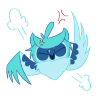 😤 182f7ec4 猫头鹰, 生气, 卡通, 插图, 可爱, 角色 telegram sticker