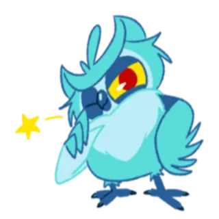 😉 9c3569f3 猫头鹰, 卡通, 魔法, 星星, 动物, 鸟 telegram sticker