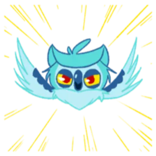 💫 daa36332 猫头鹰, 卡通, 鸟, 飞行, 动画, 可爱 telegram sticker