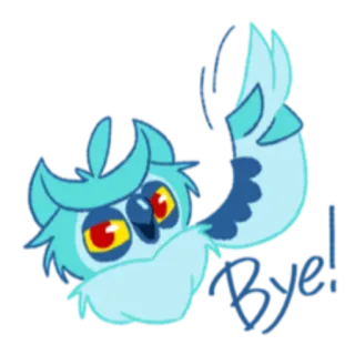 ✋ ecfb0768 Bye! 猫头鹰, 可爱, 卡通, 再见, 挥手 telegram sticker