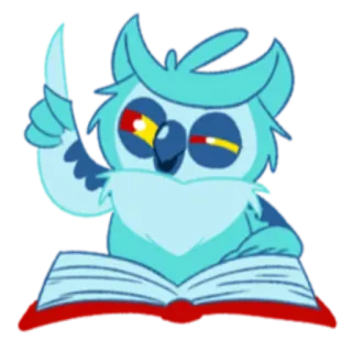 📚 ee4f69b1 猫头鹰, 书, 阅读, 聪明, 教育, 卡通, 鸟 telegram sticker