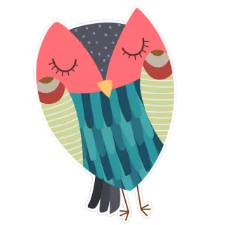 😶 dbe03cfe búho, pájaro, lindo, dormilón, dibujos animados telegram sticker