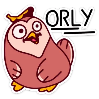 😇 83ed200c ORLY chicken, bird, orly, question, funny, cartoon telegram sticker