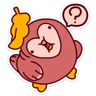 🤔 991c1317 bird, question mark, cartoon, cute, sticker, illustration telegram sticker