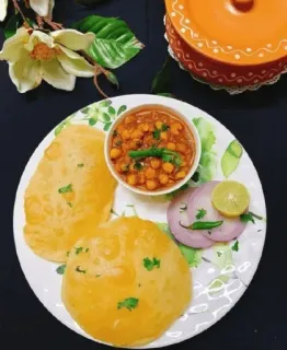 🍲 3dee6389 еда, индийская кухня, пури, чоле, вегетарианское, обед, ужин telegram sticker