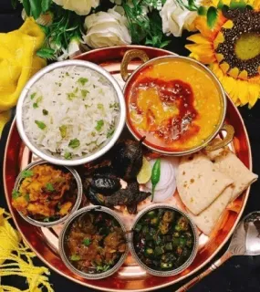 🍱 a43a7451 индийская еда, вегетарианское, тали, обед, ужин telegram sticker