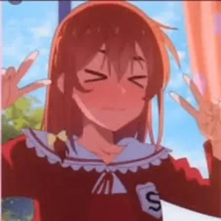 ❤️ 27259774 Anime, Ragazza, Segno di pace, Cartone animato, Uniforme scolastica whatsapp sticker