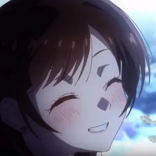 💙 315071a4 anime, ragazza, sorridente, felice whatsapp sticker