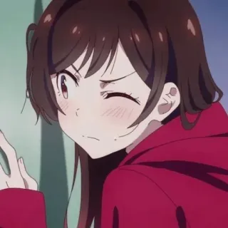 🧡 47b67a66 anime, ragazza, affascinante, carina, occhiolino, felice, personaggio whatsapp sticker