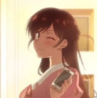 🖤 5e7167f9 Anime, Ragazza, Cartone animato, Ritratto, Donna, Arte digitale whatsapp sticker