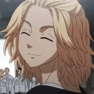 🌟 b9f50dbd Anime, capelli biondi, sorridente, personaggio, Manga telegram sticker