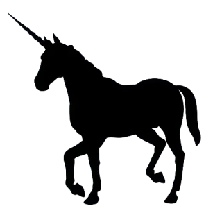 🦄 0008ebe7 Einhorn, Silhouette, Pixelkunst, Fantasy, Fabelwesen, Pferd telegram sticker