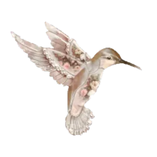 🕊 1acd1bf6 Kolibri, Vogel, Blumenmuster, Dekoration, Natur, Tier telegram sticker