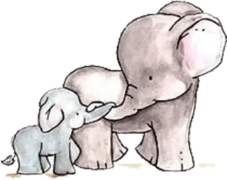 🤗 41b41dd7 Elefant, Babyelefant, Tier, niedlich, Cartoon, Illustration, Mutter, Familie telegram sticker