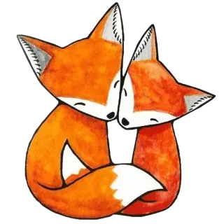 🦊 51c766a9 fuchs, tiere, liebe, süß, paar, freundschaft, orange, entzückend telegram sticker