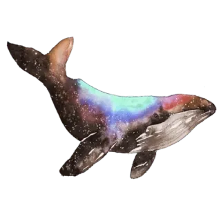 ✨ a05787cf Wal, Ozean, Meer, Aquarell, Tier, Galaxie, Kosmisch, Natur telegram sticker