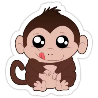 🐒 af7b7335 Affe, Tier, niedlich, Cartoon, Säugetier telegram sticker