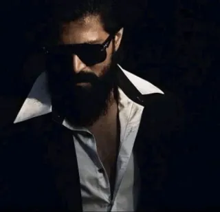 😎 4ffba319 homem, terno, óculos de sol, barba, retrato, escuro telegram sticker