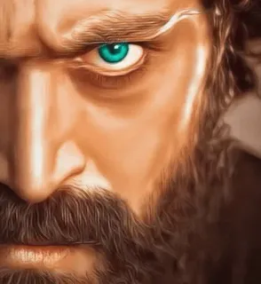 😎 b0493731 homem, rosto, retrato, arte digital, olho, barba, ilustração telegram sticker