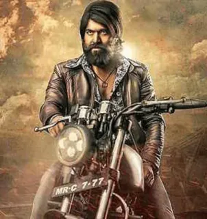 😎 eb52272c MR C 7-77 homem, moto, barba, jaqueta, cinema indiano, KGF telegram sticker