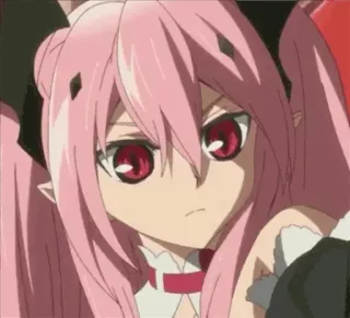 😕 1066abf1 Krul Tepes Seraph of the End Anime, Vampiro, Capelli rosa, Krul, Tepes, Seraph of the End whatsapp sticker