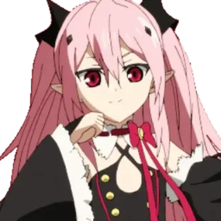 🙂 49f2d5f7 Krul Tepes Owari no Seraph Anime, Vampiro, Capelli rosa, Krul, Tepes whatsapp sticker