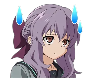 😰 526a70e8 anime, ragazza, sudore, nervoso/a, carina/o whatsapp sticker